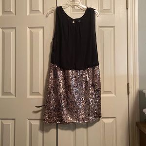 Black and Tan sequin dress
